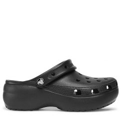 Klapki Crocs. Czarne klapki Crocs, bez wzorów, bez obcasa. Za 202.99 zł.