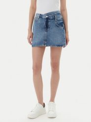 Guess Spódnica jeansowa W5YD1C D5QKB Granatowy Regular Fit. Niebieskie spódnice Guess, z aplikacjami, z bawełny. Za 475.00 zł.