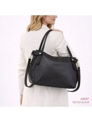 ORE10 Skórzana torebka "Abert" w kolorze czarnym - 38 x 28 x 16 cm rozmiar: onesize. Czarne torby na ramię ORE10, bez wzorów, z materiału, przez ramię, bez dodatków. Za 347.99 zł.