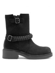 C'M Botki w kolorze czarnym rozmiar: 41. Czarne botki C'M, bez wzorów, z materiału, bez obcasa, bez zapięcia. Za 173.99 zł.