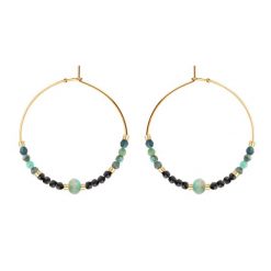 Kolczyki koła ze złotymi japońskimi koralikami Miyuki i amazonitem. Żółte kolczyki Lilou, z spinelem, pozłacane. Za 149.00 zł.