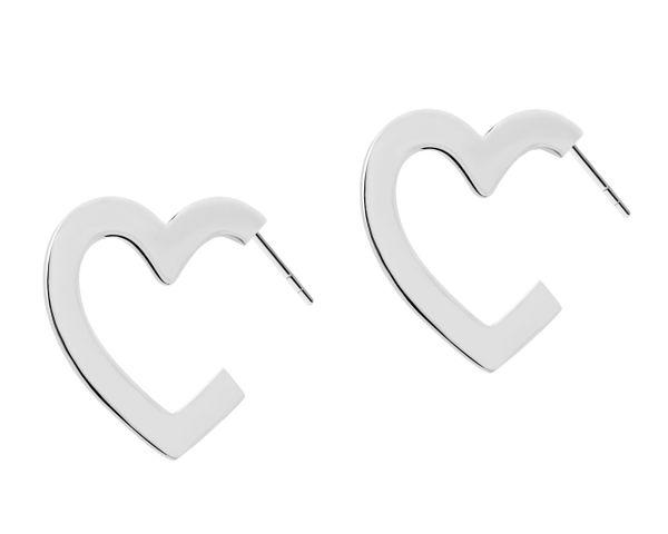 Kolczyki srebrne - serca. Szare kolczyki Apart, srebrne. W wyprzedaży za 134.50 zł.