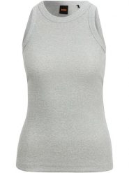 BOSS Orange Top w kolorze jasnoszarym rozmiar: XL. Szare topy BOSS Orange, xl, bez wzorów, bez kołnierzyka, bez ramiączek. Za 101.23 zł.