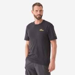 Koszulka z krótkim rękawem crank. Czarne bluzki CAPERLAN, xl, bez wzorów, z bawełny, sportowe, bez kołnierzyka, bez ramiączek. Za 49.99 zł.