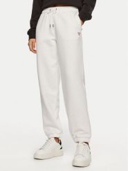 Guess Jeans Spodnie dresowe W4YB33 KC811 Biały Regular Fit. Białe spodnie dresowe Guess Jeans, xxl, z aplikacjami, z bawełny. Za 189.99 zł.