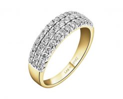 Pierścionek z żółtego złota z brylantami laboratoryjnymi - 0,75 ct - próba 585. Żółte pierścionki Apart, z brylantem, złote. Za 6,590.00 zł.