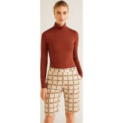 Mango - Bluzka Seta. Brązowe bluzki Mango, l, bez wzorów, z dzianiny, casualowe, bez kołnierzyka, bez ramiączek. W wyprzedaży za 39.90 zł.
