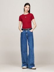 TOMMY JEANS Koszulka w kolorze bordowym rozmiar: XL. Czerwone bluzki Tommy Jeans, xl, bez wzorów, z jeansu, bez kołnierzyka, bez ramiączek. Za 118.84 zł.