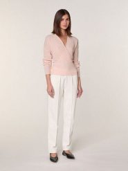 Rodier Wełniany sweter w kolorze jasnoróżowym rozmiar: XL. Różowe swetry Rodier, xl, bez wzorów, z wełny, bez ramiączek. Za 295.99 zł.