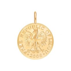 Zawieszka wisząca Moneta, 2 cm, PO. Brązowe bransoletki Lilou, pozłacane. Za 149.00 zł.