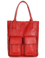 Shopper bag skórzany MARCO MAZZINI c. czerwony s131z. Czerwone shopper bez wzorów, ze skóry, na ramię, duże, bez dodatków. Za 322.05 zł.