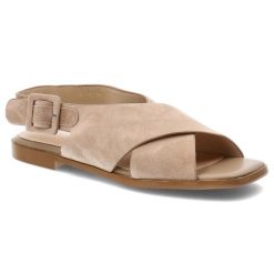 Sandały damskie S.Barski, cholewka ze skóry naturalnej zapinane na sprzączkę płaska podeszwa, beżowe, JC61-1001. Brązowe sandały S.BARSKI, bez wzorów, ze skóry, bez obcasa, na płaskiej podeszwie, bez zapięcia. Za 259.00 zł.