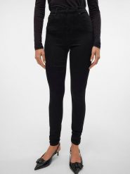 Vero Moda Dżinsy - Skinny fit - w kolorze czarnym rozmiar: S/L30. Czarne jeansy Vero Moda, l, z aplikacjami, z podwyższonym stanem. Za 105.38 zł.