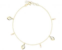 Złota bransoletka z cyrkoniami na nogę. Żółte bransoletki Apart, z cyrkonią, złote. Za 489.00 zł.