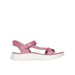 Sandały Skechers Go Walk Flex Sandal, Kobiety. Fioletowe sandały Skechers, bez wzorów, bez obcasa, bez zapięcia. Za 319.99 zł.