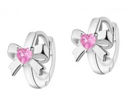 Kolczyki srebrne z cyrkoniami - kokardki, serca. Szare kolczyki Apart, z cyrkonią, srebrne. Za 199.00 zł.