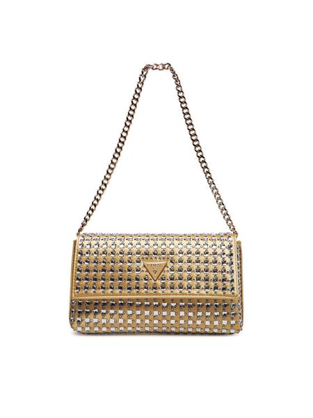 Guess Torebka HWIG9350700 Złoty. Żółte listonoszki Guess, z aplikacjami, z materiału, bez dodatków. Za 399.99 zł.
