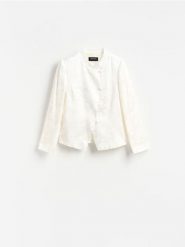 Marynarka z wiskozy - złamana biel. Marynarki i żakiety Reserved, l, bez wzorów, z wiskozy. Za 229.99 zł.