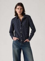 Levi's Bluzka w kolorze granatowo-białym rozmiar: S. Niebieskie bluzki Levi's®, s, bez wzorów, z bawełny, bez kołnierzyka, bez ramiączek. Za 118.28 zł.