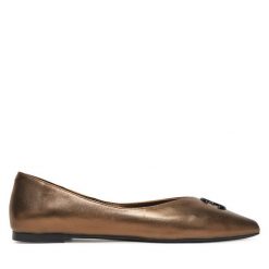 Baleriny Eva Minge. Żółte baleriny Eva Minge, bez wzorów, bez obcasa. Za 399.99 zł.
