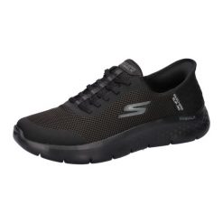 Buty sportowe Sneakersy damskie, Slip-Ins: GO WALK Flex - Grand Entry. Czarne obuwie sportowe Skechers, z materiału, bez zapięcia, trekkingowe. Za 279.00 zł.