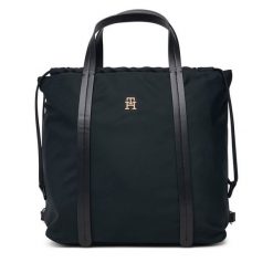 Plecak Tommy Hilfiger. Czarne plecaki TOMMY HILFIGER, bez wzorów, z nylonu. Za 489.99 zł.
