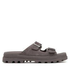 Klapki Palladium. Szare klapki Palladium, bez wzorów, bez obcasa. Za 279.99 zł.