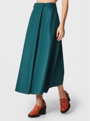 Simple Spódnica trapezowa LINDA TOL SDD550-02 Zielony Relaxed Fit. Zielone spódnice Simple, bez wzorów, z wełny, trapezowe. Za 269.99 zł.