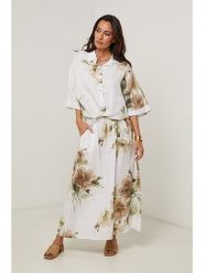 Le Monde du Lin Lniana bluzka w kolorze białym rozmiar: 38/40. Białe bluzki Le Monde du Lin, bez wzorów, ze lnu, bez kołnierzyka, bez ramiączek. Za 165.99 zł.