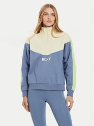 Roxy Bluza Essential Energy ERJFT04860 Niebieski Loose Fit. Niebieskie bluzy Roxy, xs, bez wzorów, z bawełny, bez kaptura. Za 99.99 zł.
