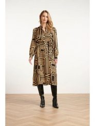 Smashed Lemon Sukienka w kolorze czarno-beżowym rozmiar: XS. Brązowe sukienki Smashed Lemon, xs, bez wzorów, z tkaniny, bez kołnierzyka, bez ramiączek, midi. Za 143.99 zł.