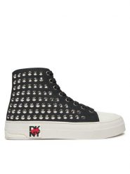 DKNY Trampki K2465213 Czarny. Czarne trampki DKNY, bez wzorów, z materiału, bez zapięcia. Za 429.99 zł.