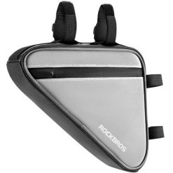Torba rowerowa trójkątna na ramę odblaskowa Rockbros B120. Szare torebki klasyczne ROCKBROS, bez wzorów, bez dodatków. Za 89.00 zł.