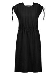 Sublevel Sukienka w kolorze czarnym rozmiar: XS. Czarne sukienki Sublevel, na co dzień, xs, bez wzorów, bez kołnierzyka, bez ramiączek, midi, proste. Za 82.99 zł.