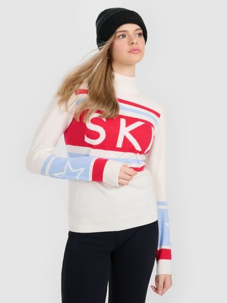 4F Golf z wełną damski - biały L. Białe golfy 4f, l, bez wzorów, z wełny, bez ramiączek. Za 199.99 zł.