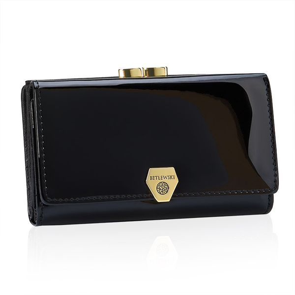 Portfel damski BETLEWSKI BPD-VS-108 CZARNY. Czarne portfele Betlewski, bez wzorów, ze skóry. Za 139.00 zł.