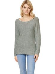 Heine Sweter w kolorze zielonym rozmiar: 38. Zielone swetry Heine, z aplikacjami, ze skóry, bez ramiączek. Za 65.85 zł.