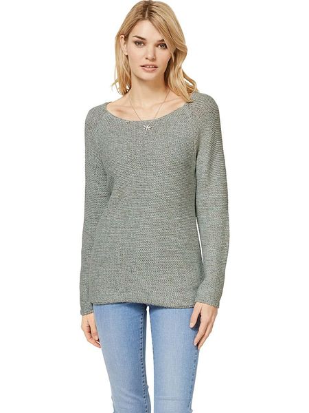 Heine Sweter w kolorze zielonym rozmiar: 42. Zielone swetry Heine, z aplikacjami, ze skóry, bez ramiączek. Za 113.63 zł.