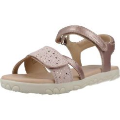 Sandały GEOX J SANDAL HAITI Rose. Czerwone sandały Geox, bez wzorów, z syntetyku, sportowe, bez obcasa, bez zapięcia. Za 226.99 zł.