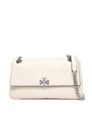Tory Burch Torebka Charlie Quilted 185829 Kremowy. Białe listonoszki Tory Burch, bez wzorów, ze skóry, bez dodatków. Za 2,384.00 zł.