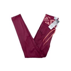 Legginsy treningowe damskie Adidas. Czerwone legginsy Adidas, bez wzorów, z poliesteru. Za 134.55 zł.