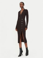 PINKO Sukienka dzianinowa Viscosa Mix 104033 A239 Brązowy Slim Fit. Brązowe sukienki Pinko, m, bez wzorów, z dzianiny, bez kołnierzyka, bez ramiączek. Za 929.99 zł.