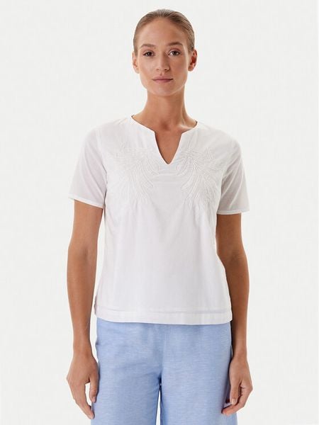 Tatuum Bluzka Simonetta T2509.051 Écru Regular Fit. Białe bluzki Tatuum, bez wzorów, z bawełny, bez kołnierzyka, bez ramiączek. Za 115.99 zł.