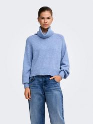 ONLY Sweter w kolorze błękitnym rozmiar: S. Niebieskie golfy Only, s, bez wzorów, bez ramiączek. Za 85.45 zł.
