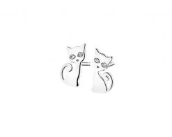 Kolczyki z białego złota z diamentami - koty - 0,008 ct - próba 375. Białe kolczyki Apart, z diamentem, złote. Za 689.00 zł.