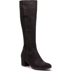 Kozaki EKSBUT - 98-5180-549-1G Czarny. Czarne kozaki Eksbut, z materiału, przed kolano, bez obcasa, na obcasie, bez zapięcia. W wyprzedaży za 309.00 zł.