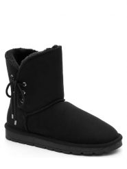 ISLAND BOOT Botki zimowe "Lavina" w kolorze czarnym rozmiar: 36. Czarne botki Island Boot, na zimę, bez wzorów, z materiału, bez obcasa, bez zapięcia. Za 118.56 zł.