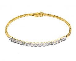 Bransoletka z żółtego złota z brylantami - 19 cm - 0,32 ct - próba 585. Żółte bransoletki Apart, z brylantem, złote. Za 9,190.00 zł.