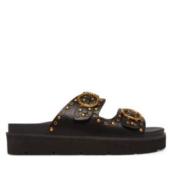 Klapki Pepe Jeans. Czarne klapki Pepe Jeans, bez wzorów, z jeansu, bez obcasa. Za 219.99 zł.