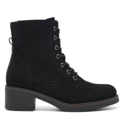 Botki Clara Barson. Czarne botki Clara Barson, bez wzorów, bez obcasa, na słupku, bez zapięcia. Za 149.99 zł.